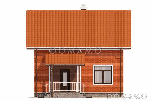 Проект компактного дома из пеноблоков с мансардой / Фасад 1