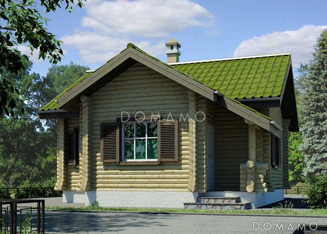 Проект небольшой одноэтажной бани с бассейном