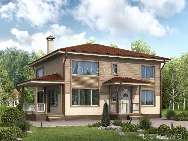 Проект дома с четырехскатной крышей