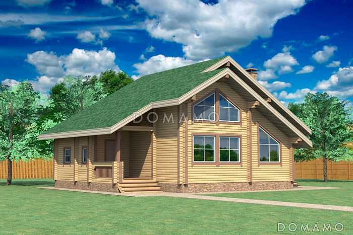 Проект дома с двумя просторными входами с террасами