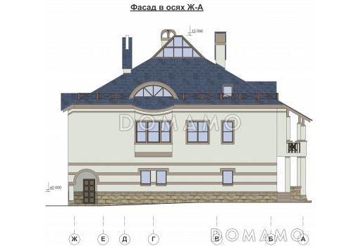 Проект современного коттеджа с оригинальной планировкой / Фасад 4