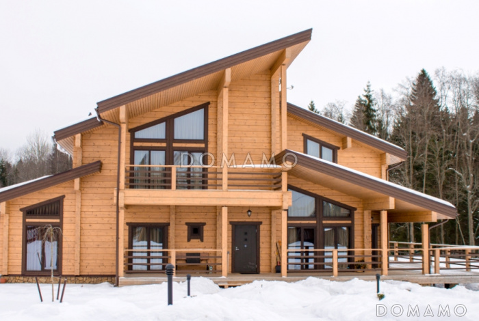 Проект дома из клееного бруса общей площадью более 400 м. кв.