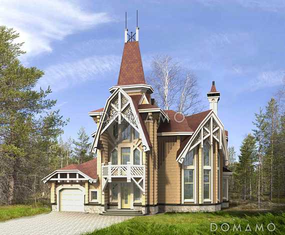 Проект коттеджа в стиле деревянного модерна