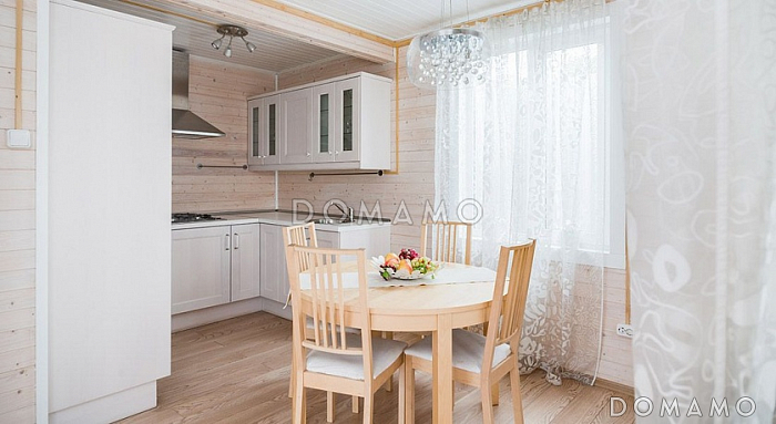 Проект  дома из клееного бруса 8х7 с мансардой