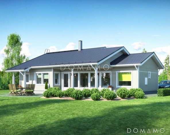 Проект каркасного дома с гостиной нестандартной формы