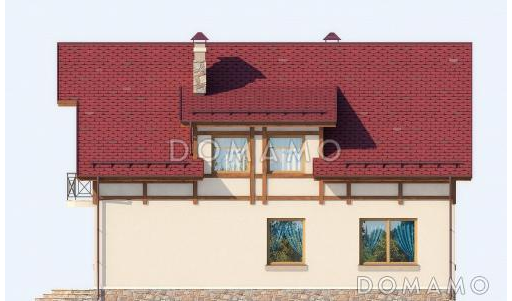 Проект рационально запланированного дома с мансардой и гостевой комнатой / Фасад 2