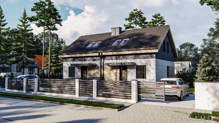 Проект двухсемейного дома из газобетона с тремя спальнями на мансарде