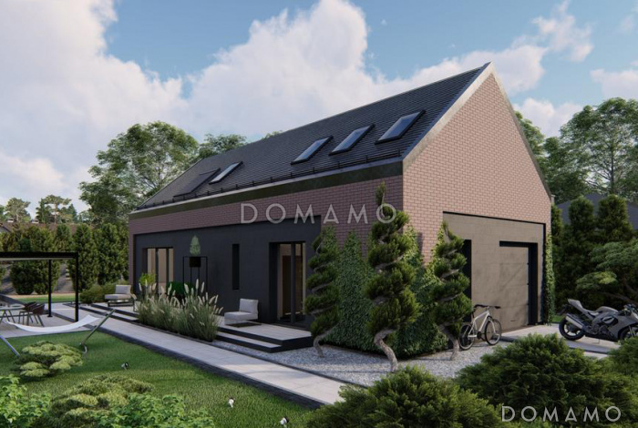 Проект современного загородного дома со вторым светом, гаражом, гостевой с санузлом на первом этаже