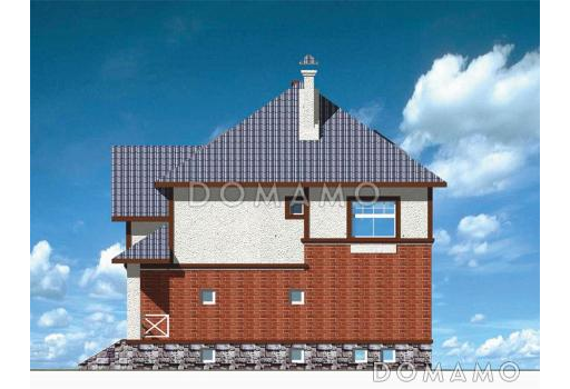 Проект коттеджа с комбинированной отделкой стен / Фасад 1