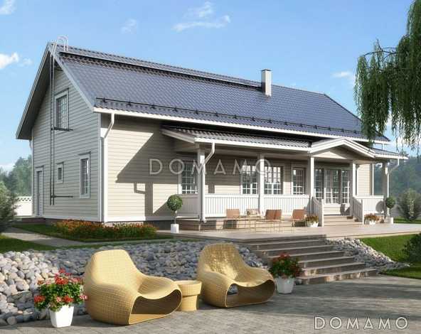 Проект каркасного дома с санузлом на мансардном этаже