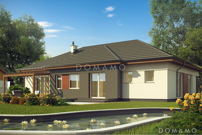 Проект просторного одноэтажного дома из газобетона с четырьмя спальнями с гардеробными 