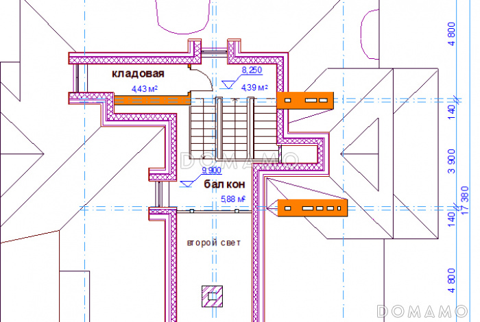 Проект коттеджа с высокой крышей