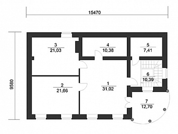 Проект гаража в классическом стиле с комнатой для охраны / План 2 этажа