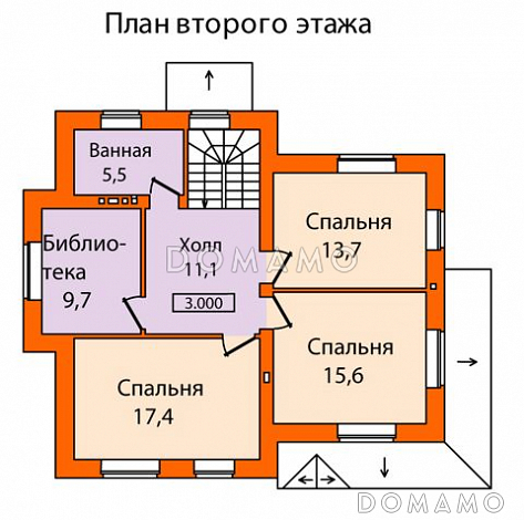 Проект дома с необычной, яркой архитектурой из СИП панелей / План мансардного этажа