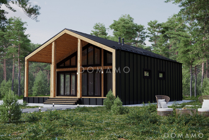 Современный каркасный дом в стиле Барнхаус 