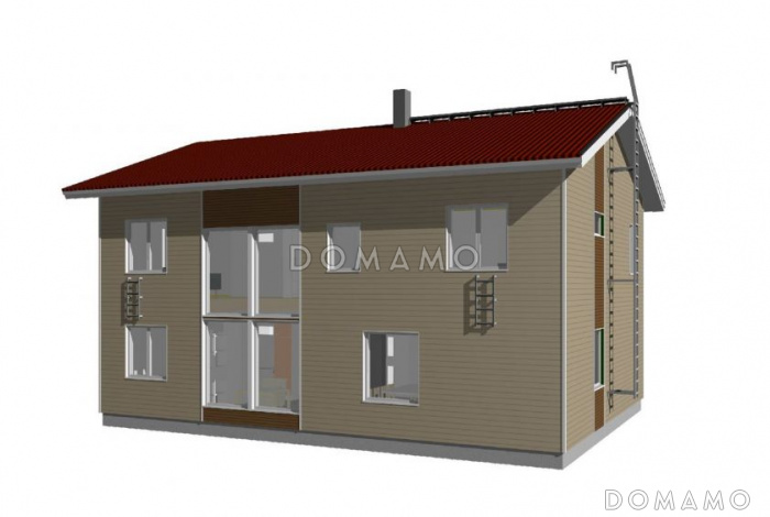 Проект двухэтажного дома с уютным небольшим кабинетом на первом этаже