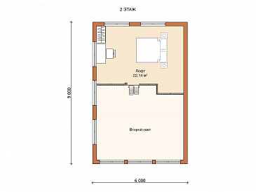 Каркасный дом "Ханко" / План 2 этажа