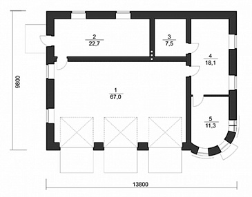 Гараж в классическом стиле / План 1 этажа