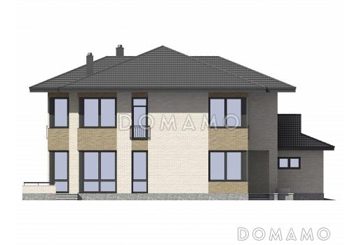 Проект дома из газобетона с большим гаражом / Фасад 2