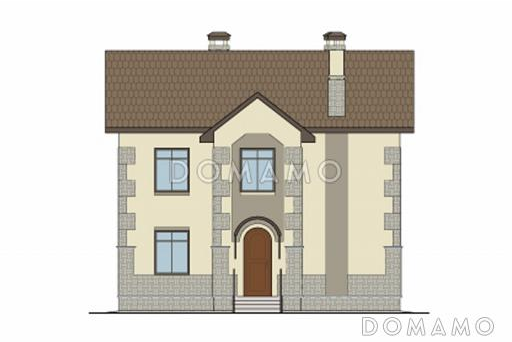 Проект кирпичного дома с полным вторым этажом / Фасад 1