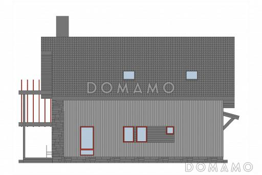 Проект дома из газобетона с ванной комнатой на втором этаже / Фасад 2
