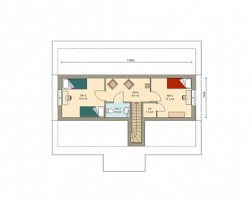 Проект каркасного дома с удобной гостиной для всей семьи / План мансардного этажа