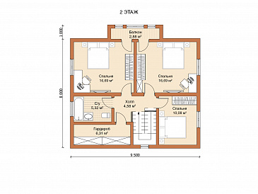 Каркасный дом "Лагуна" / План 2 этажа