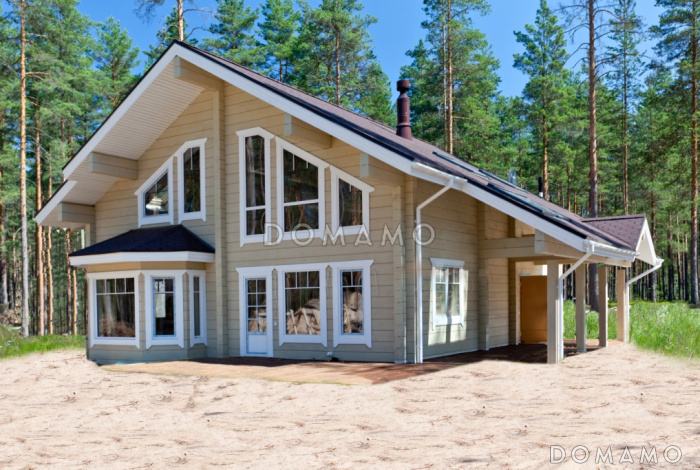 Проект деревянного дома из клееного бруса  для постоянного проживания семьи из 3-4 человек