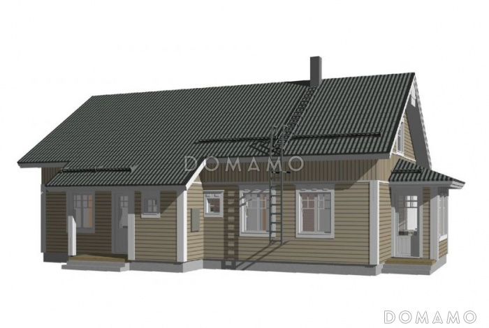 Проект дома с деревянной отделкой фасадов