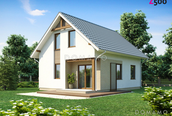 Проект небольшого мансардного дома из газобетона с четырьмя спальнями