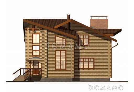 Проект двухэтажного дома с балконом, со вторым светом  / Фасад 1