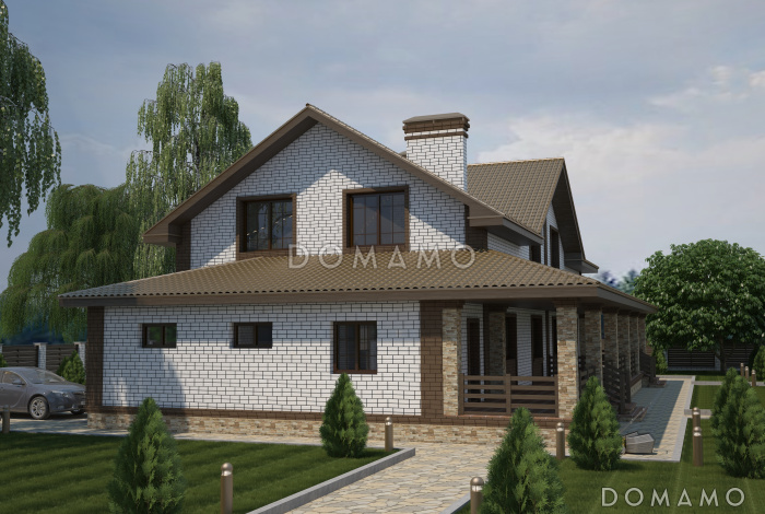 Проект двухэтажного коттеджа на две семьи