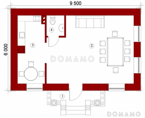 Проект беседки в классическом стиле / План 1 этажа