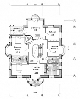 Проект изящного и просторного коттеджа / План 2 этажа