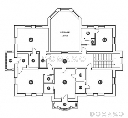 Проект дома с двойным светом / План 2 этажа