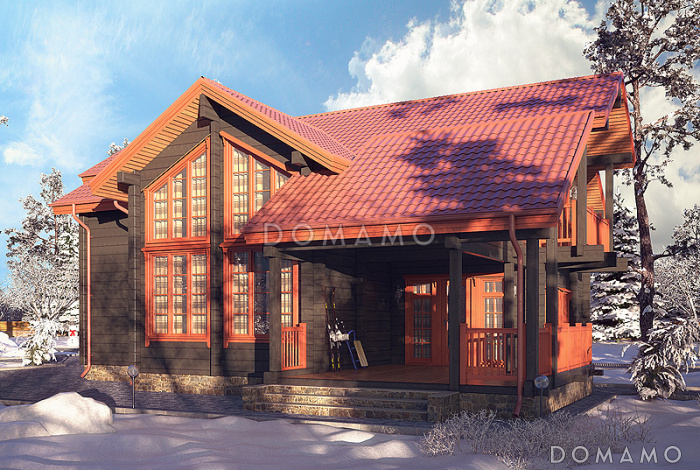 Проект двухэтажного дома из клееного бруса с удобной планировкой