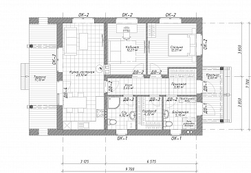 Проект небольшого одноэтажного дома для узких участков S-70 / План 1 этажа