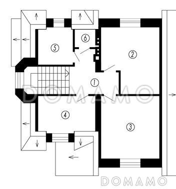 Проект дома из СИП панелей в английском стиле / План мансардного этажа