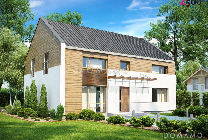 Проект удобного простого двухэтажного коттеджа из кирпича с кабинетом и просторной гостиной