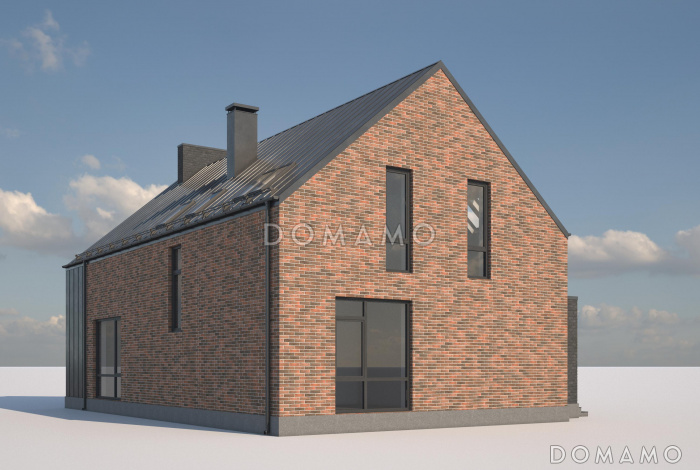 Проект дома в стиле барнхаус со вторым светом и лаунж-зоной наверху