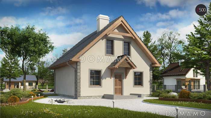 Проект одноэтажного дома из кирпича с тремя спальнями на мансардном этаже