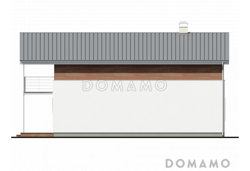 Проект компактного двухэтажного дома из кирпича для строительства на очень узком участке / Фасад 3