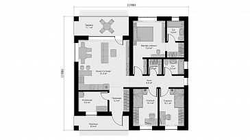 Квадра S Моно / План 1 этажа