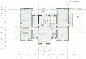 Проект дома из кирпича с гаражом / План 2 этажа
