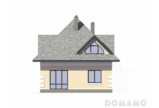 Проект дома из газобетона с тремя спальнями на втором этаже / Фасад 3