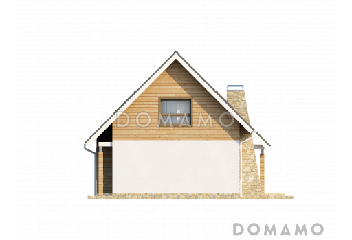 Проект традиционного мансардного дома из кирпича с дополнительной спальней на первом этаже / Фасад 3