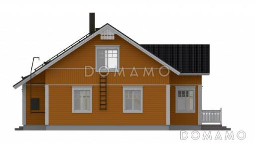 Проект каркасного дома с двумя спальнями на мансардном этаже / Фасад 2