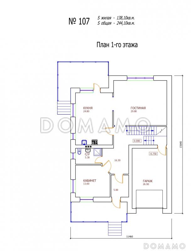 Проект 108 / План 1 этажа