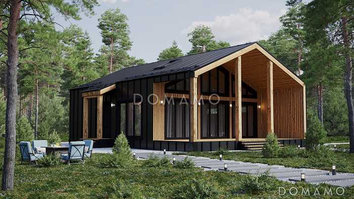 Современный каркасный дом в стиле Барнхаус 