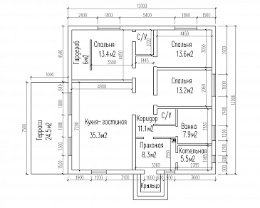КП-002 / План 1 этажа